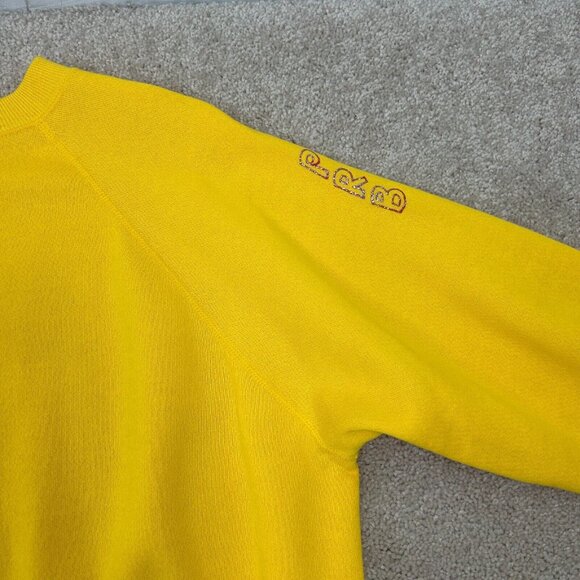 Vintage Hanes Hand Painted Sweatshirt Womens XL Yellow Fish Made in U.S.A Ladies - Picture 7 of 11